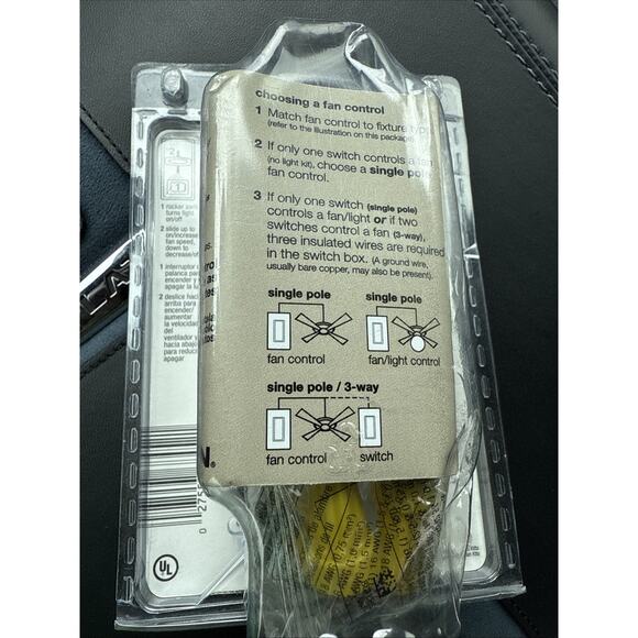 Lutron Skylark Fan and Light Control, 3-Speed Slide-to-Off, 1.5-Amp Fan/360-Watt - Picture 3 of 3